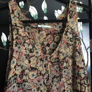 Kimchi Blue long floral sleeveless pin tucked sleeveless flower dress